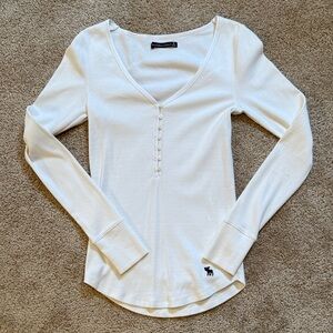 Abercrombie White Long Sleeve Top